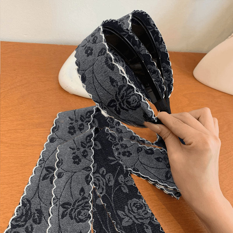 πΉ Boho-Chic Embroidered Denim Headband β Vintage Vibes, Modern Comfort πΏ