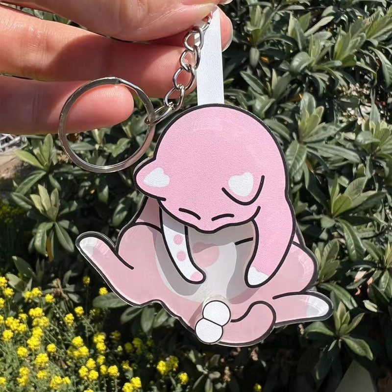 Cat Acrylic Pendant Rotatable Keychain
