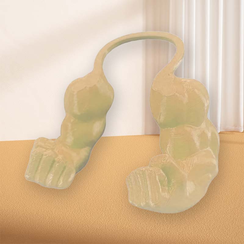 Muscular Hands And Arms With Creative Cat Necklace