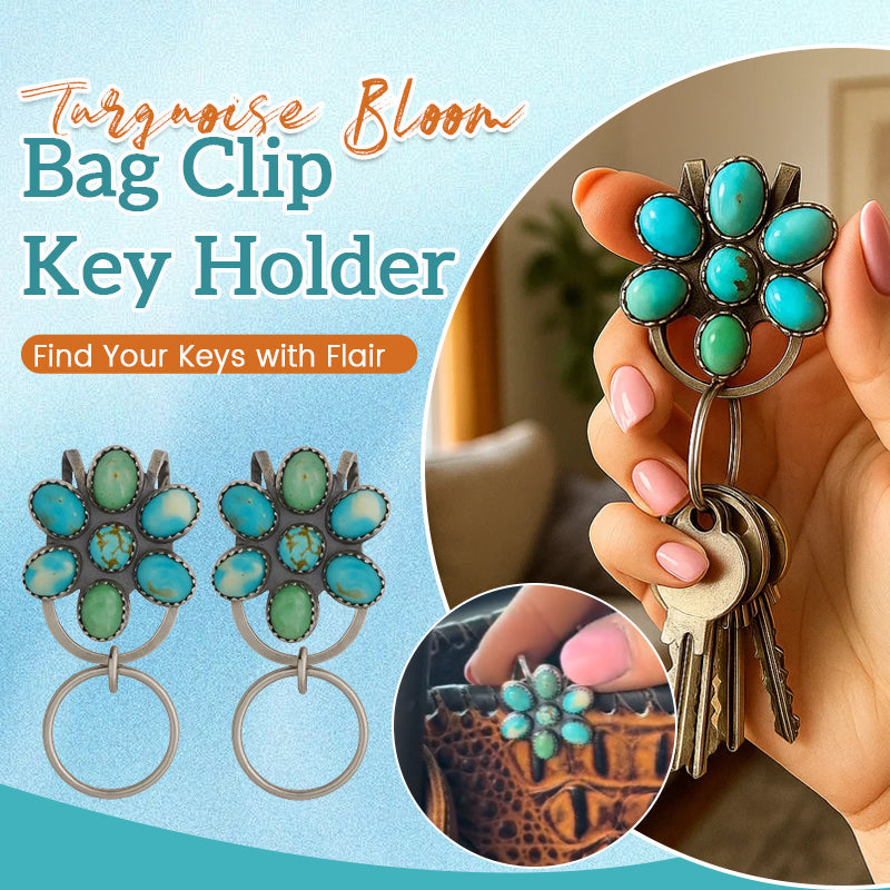 πΌ Turquoise Bloom Bag Clip Key Holder β Find Your Keys with Flair