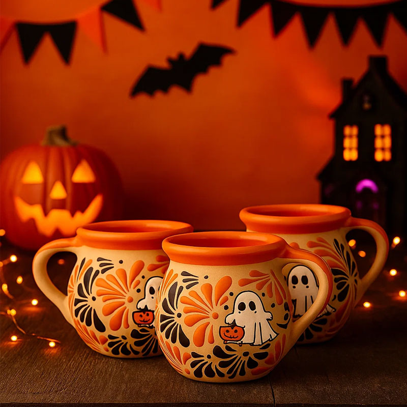 Halloween Ghost & Black Cat Mug ☕👻🐈⬛