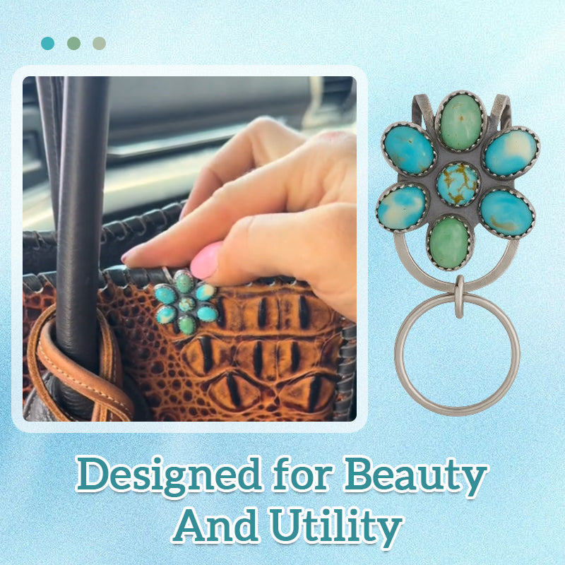 πΌ Turquoise Bloom Bag Clip Key Holder β Find Your Keys with Flair
