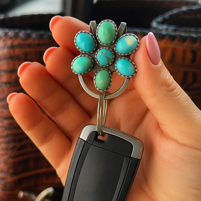 πΌ Turquoise Bloom Bag Clip Key Holder β Find Your Keys with Flair