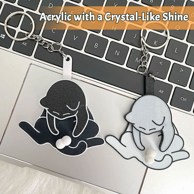Cat Acrylic Pendant Rotatable Keychain