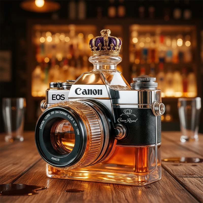 Camera Glass Bottle