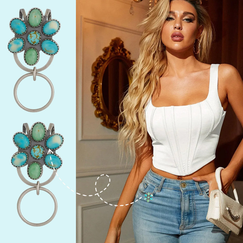 πΌ Turquoise Bloom Bag Clip Key Holder β Find Your Keys with Flair