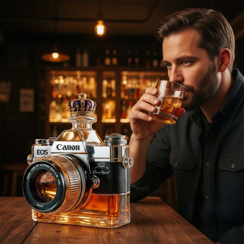 Camera Glass Bottle
