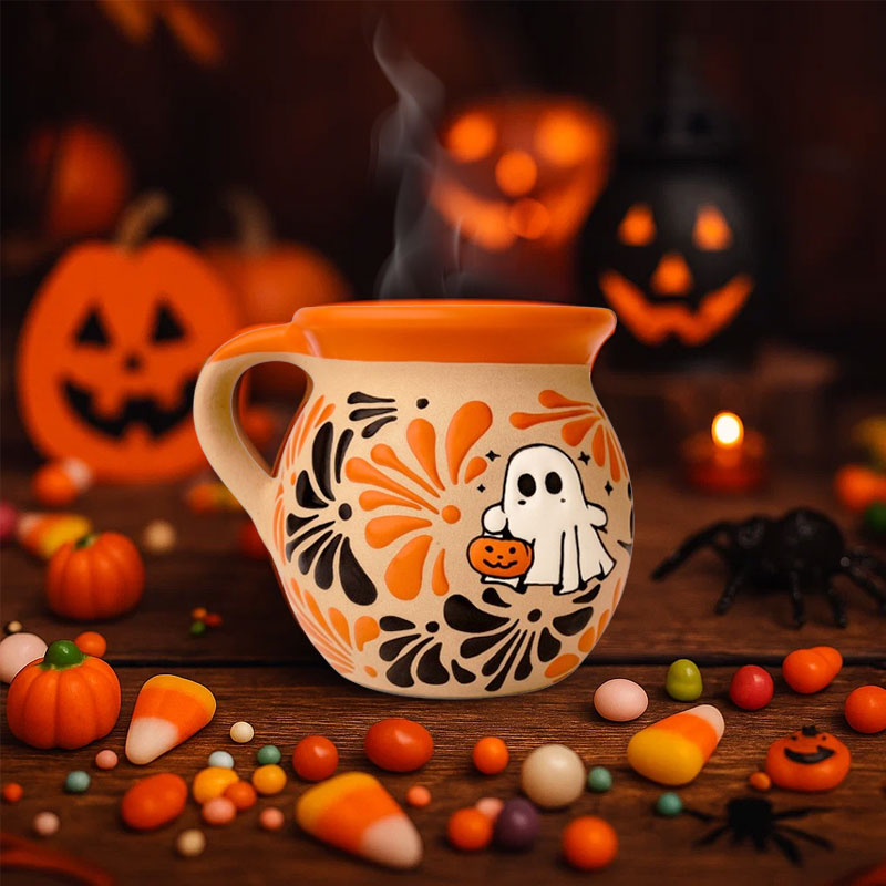 Halloween Ghost & Black Cat Mug ☕👻🐈⬛
