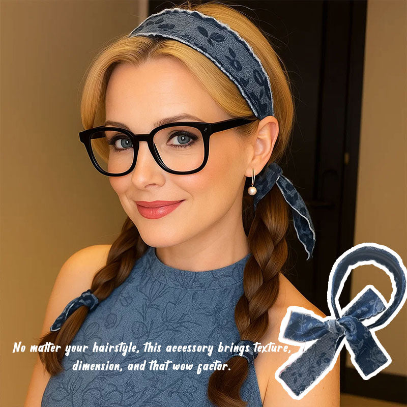 πΉ Boho-Chic Embroidered Denim Headband β Vintage Vibes, Modern Comfort πΏ