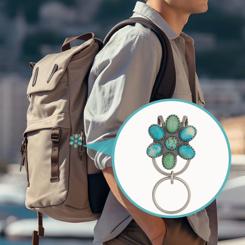 πΌ Turquoise Bloom Bag Clip Key Holder β Find Your Keys with Flair