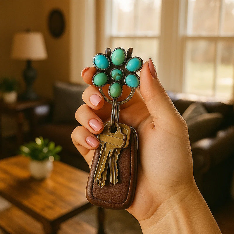 πΌ Turquoise Bloom Bag Clip Key Holder β Find Your Keys with Flair