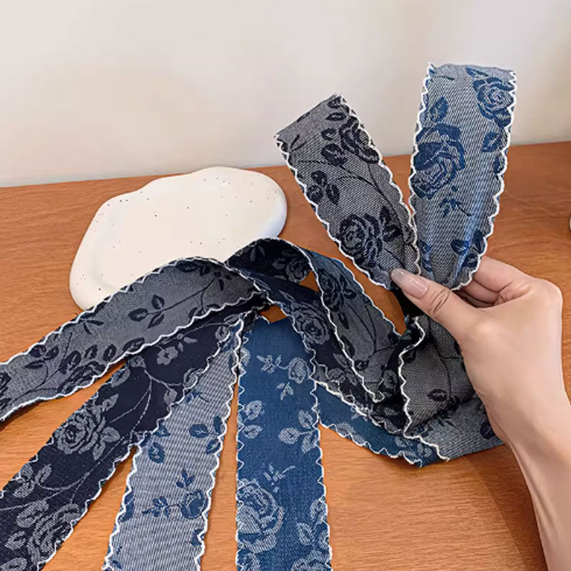 πΉ Boho-Chic Embroidered Denim Headband β Vintage Vibes, Modern Comfort πΏ