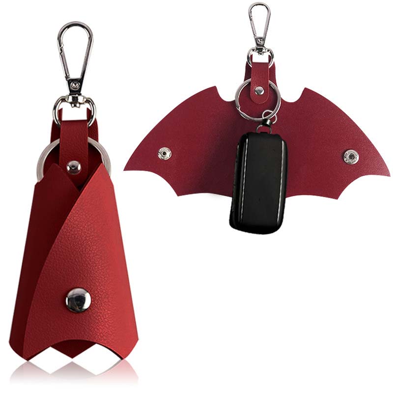 Leather Bat Keychain