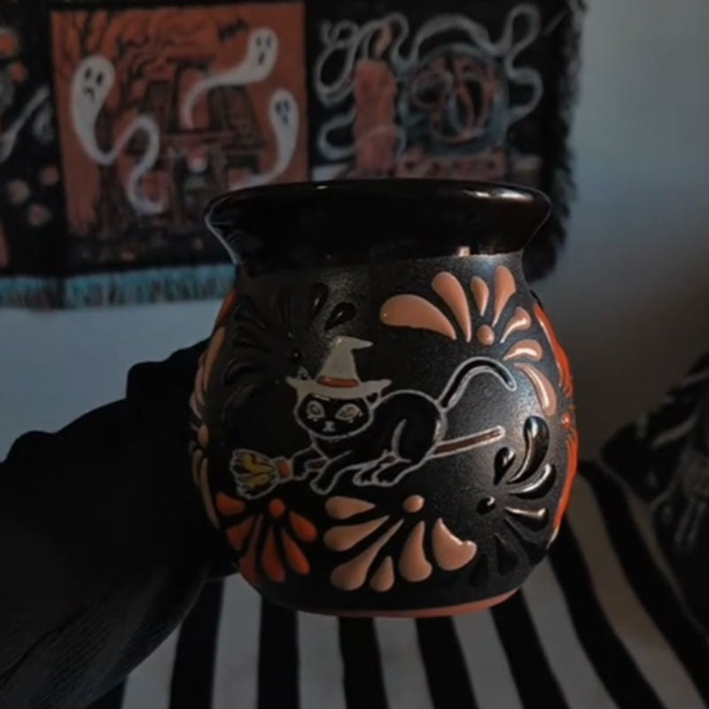 Halloween Ghost & Black Cat Mug ☕👻🐈⬛