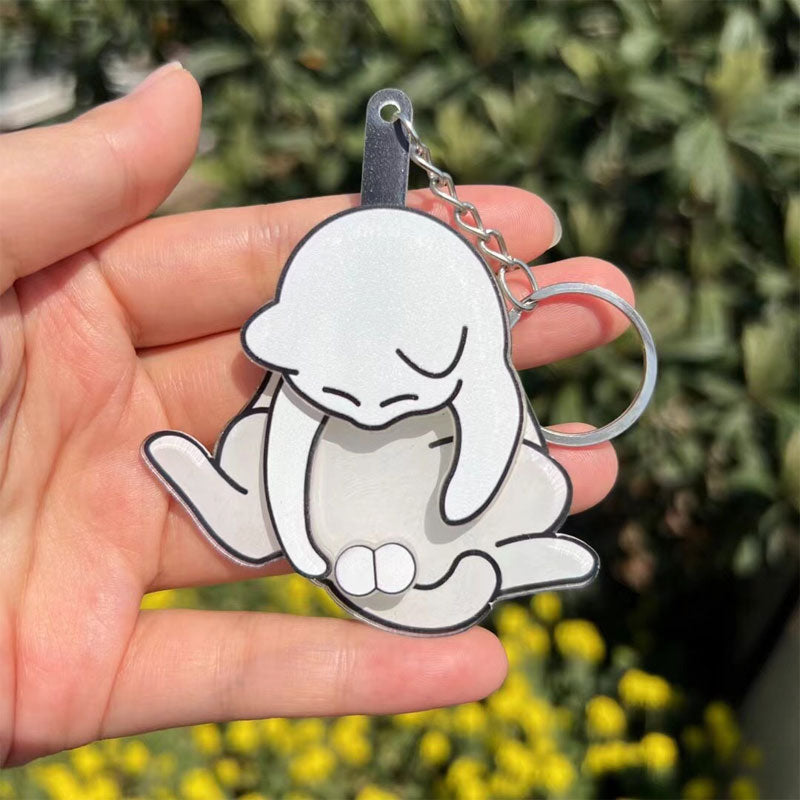 Cat Acrylic Pendant Rotatable Keychain