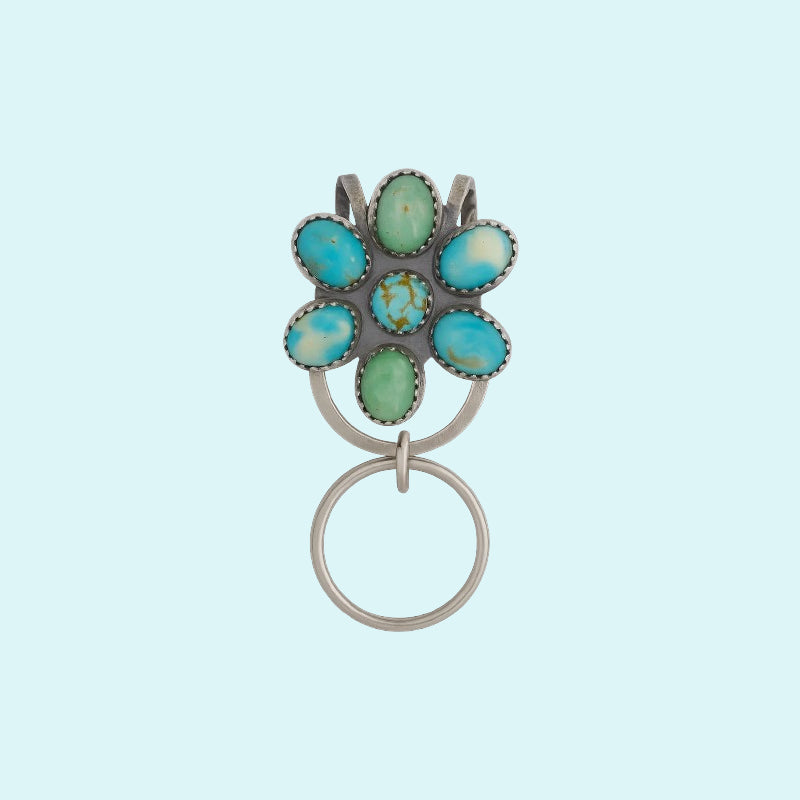 πΌ Turquoise Bloom Bag Clip Key Holder β Find Your Keys with Flair