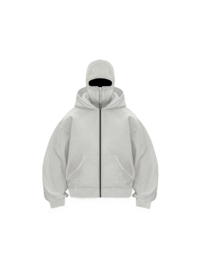 Double-layer Hooded Zip-up Sweatshirt