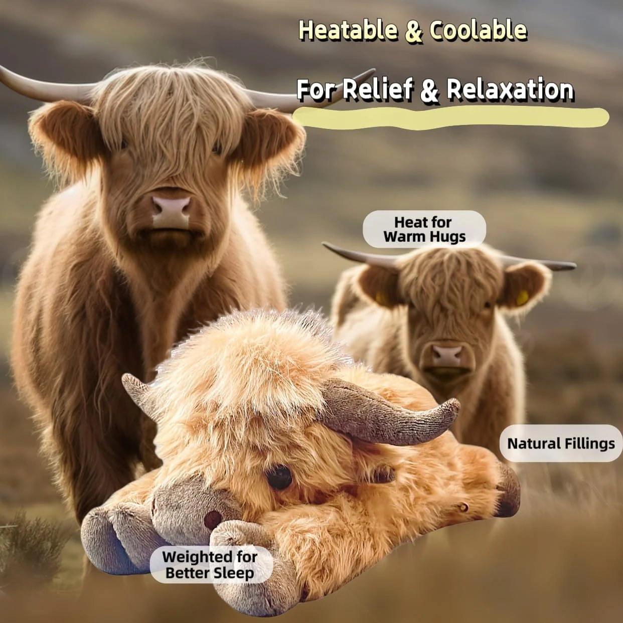 🔥 Last day 49% OFF 🎁Cute plush toy in the shape of a highland cow