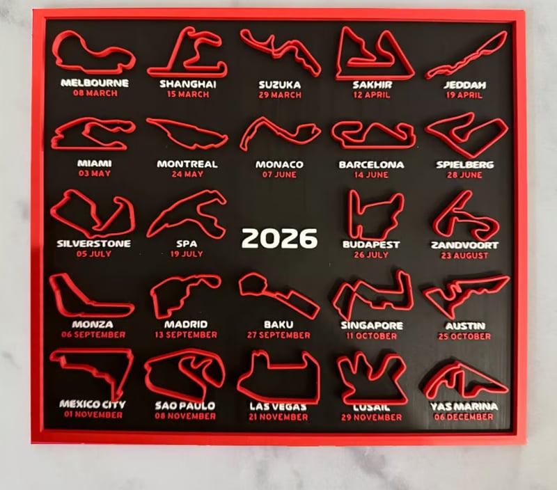 🏎️LAST DAY SALE – 49% OFF📅Formula 1 Calendar 2026 F1