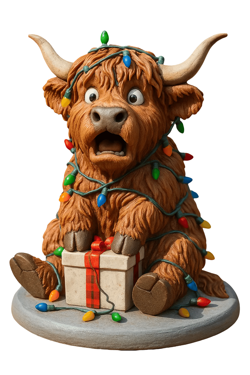 🐮Highland Cow Adventskalender 2025🎄✨ – Handgefertigte 3D-Highland-Cow-Puppen (24 Stück)