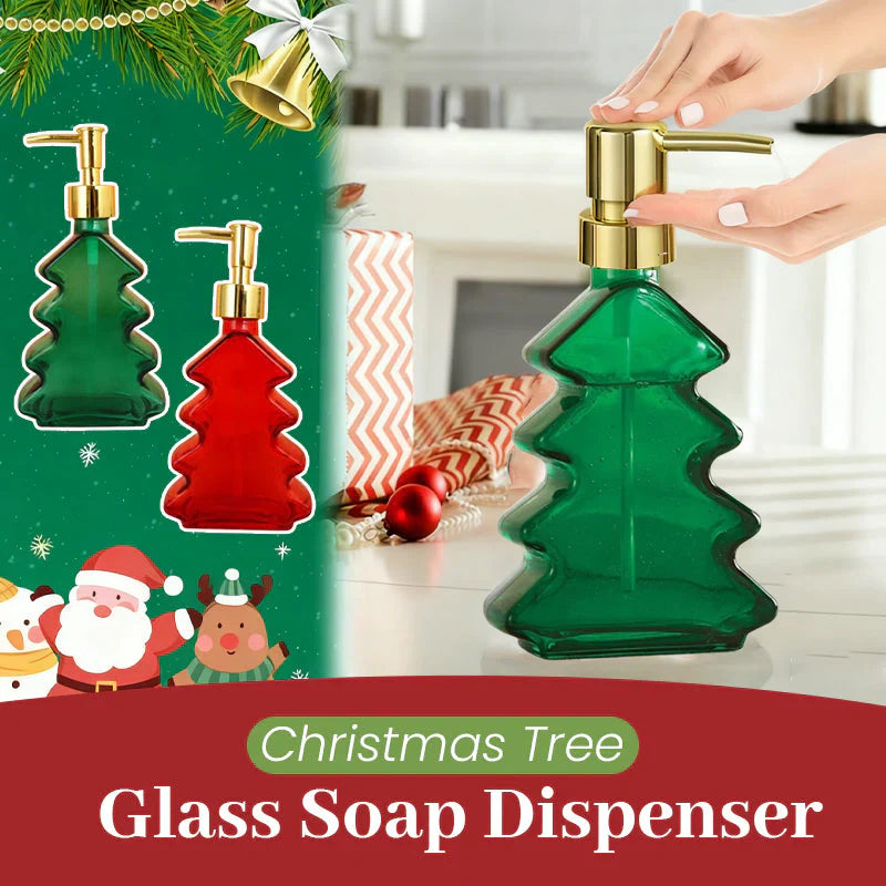 Christmas Tree Glass Soap Dispenser