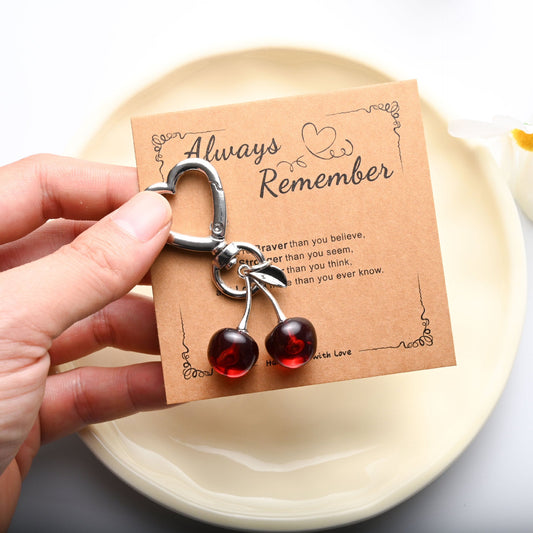 🍒 Sweet Encouragement: "Always Remember" Heart & Cherry Keepsake