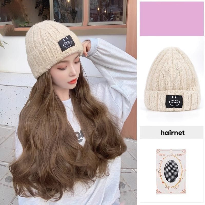 Wig With Removable Knitted Hood
