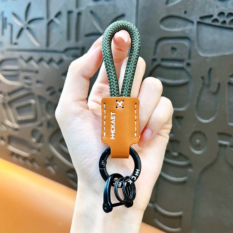 Cowhide Handmade Simple Luxury Car Keychain