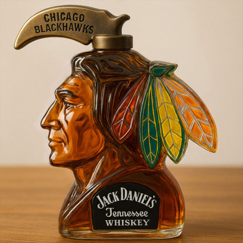 Glass Bottle With Wine In The Shape Of A Human Head