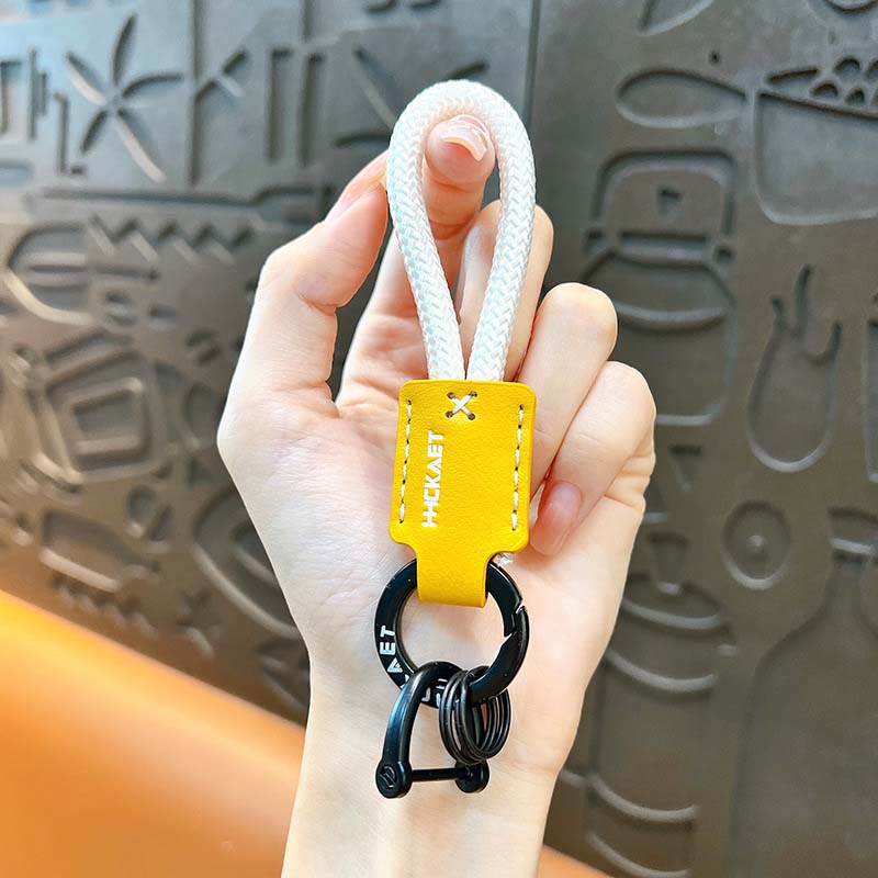 Cowhide Handmade Simple Luxury Car Keychain
