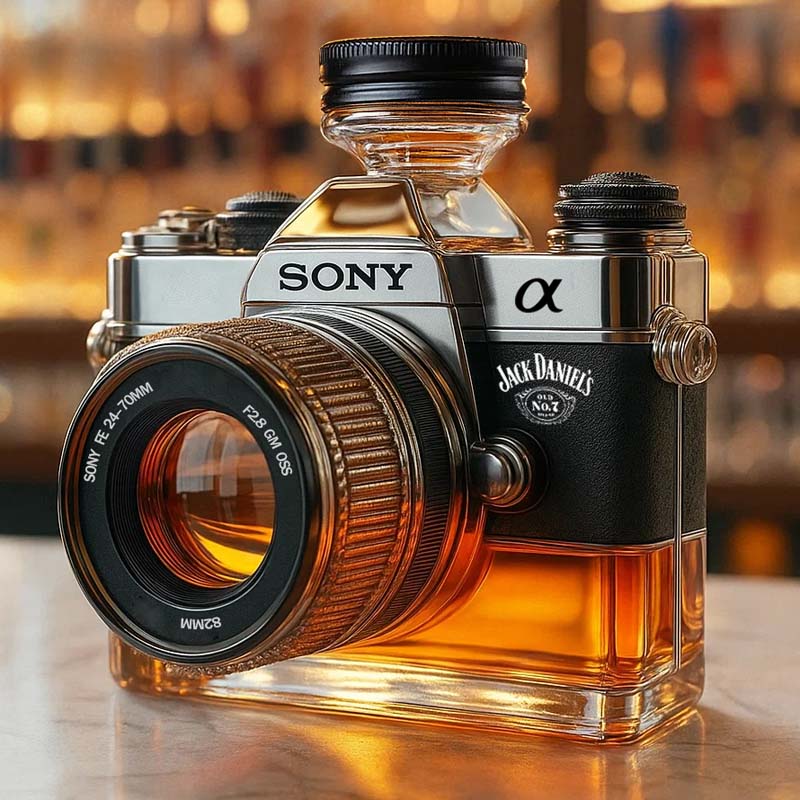 Camera Glass Bottle