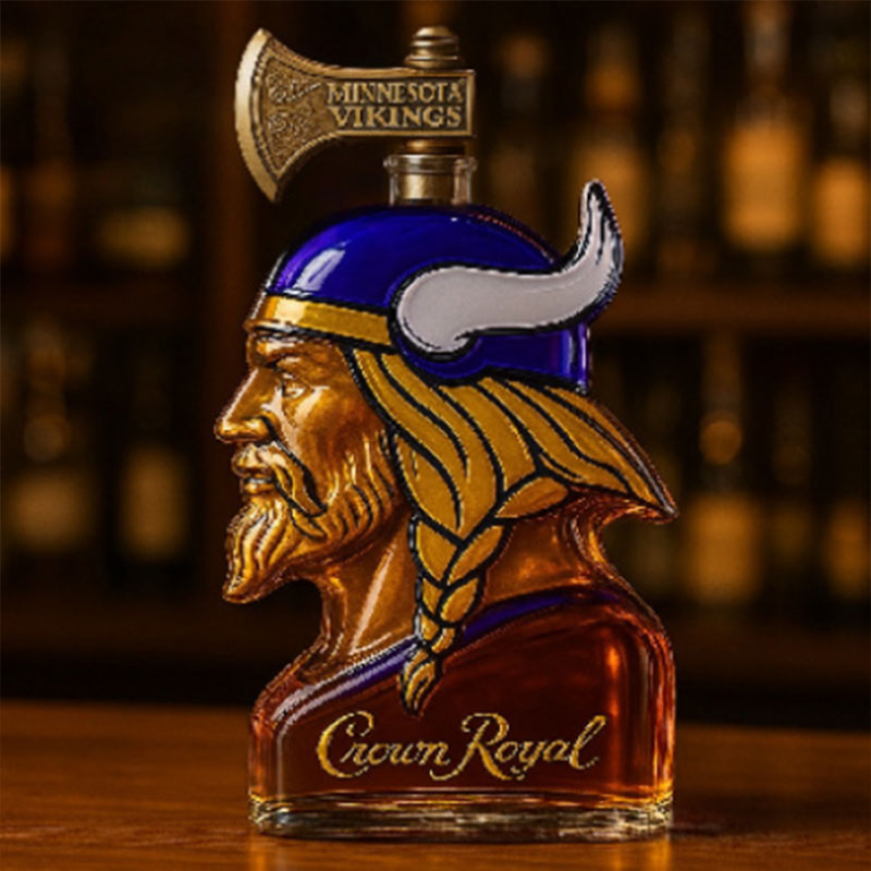Glass Bottle With Wine In The Shape Of A Human Head