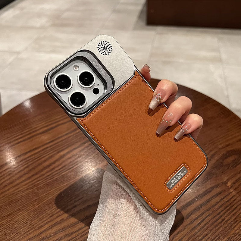 Leather Lens Holder Phone Case
