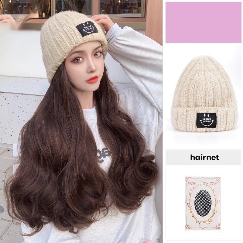 Wig With Removable Knitted Hood