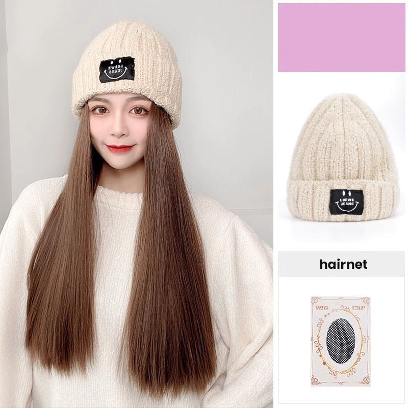 Wig With Removable Knitted Hood