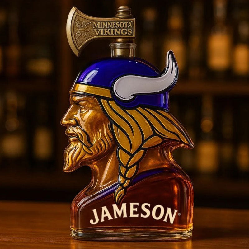 Glass Bottle With Wine In The Shape Of A Human Head