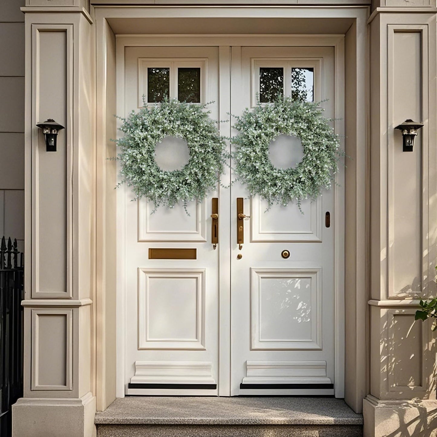 Artificial Floral Door Wreath (Eucalyptus, Lavender, & Baby's Breath)