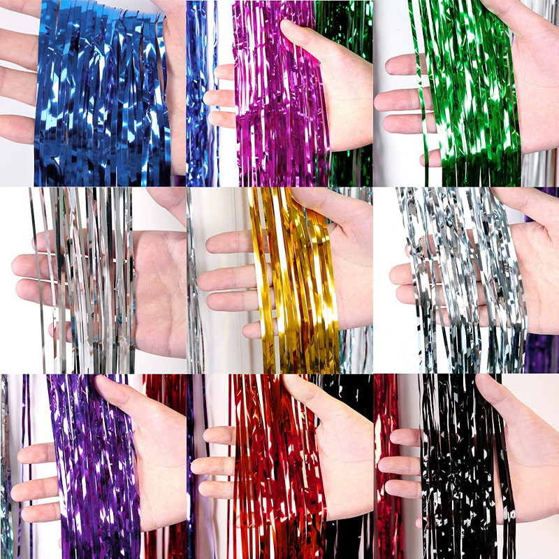 🎈 Metallic Balloon Tinsel Fringe - Suitable for birthday party backdrop decorations and wedding scene setup