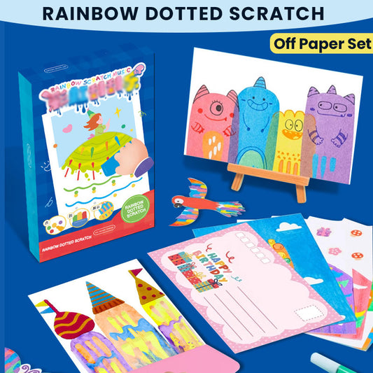 🎨 Rainbow Dotted Scratch-Off Paper Set ✨