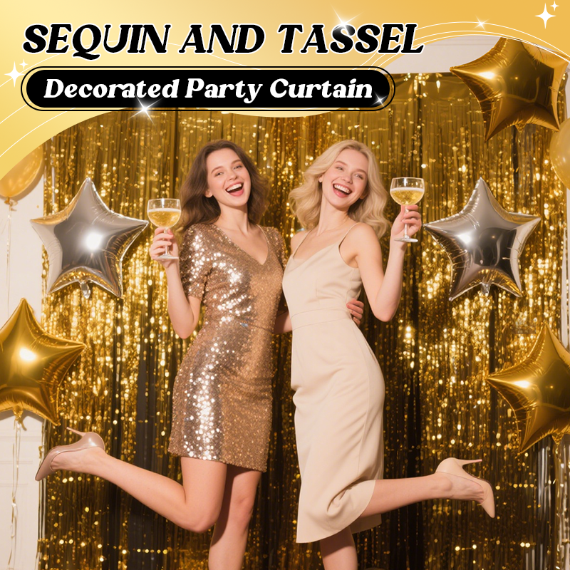 🎈 Metallic Balloon Tinsel Fringe - Suitable for birthday party backdrop decorations and wedding scene setup