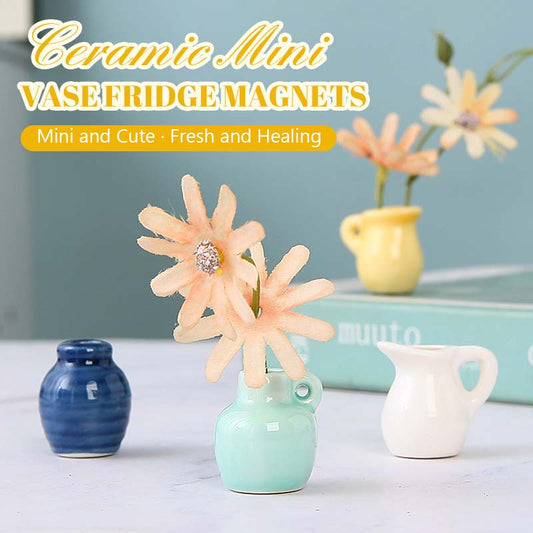 🌼 Ceramic Mini Vase Fridge Magnets