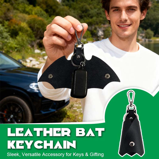 Leather Bat Keychain