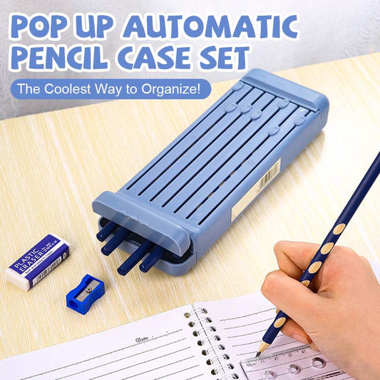 ✏️ [School Ready] Pop-Up Automatic Pencil Case Set 🎒✨