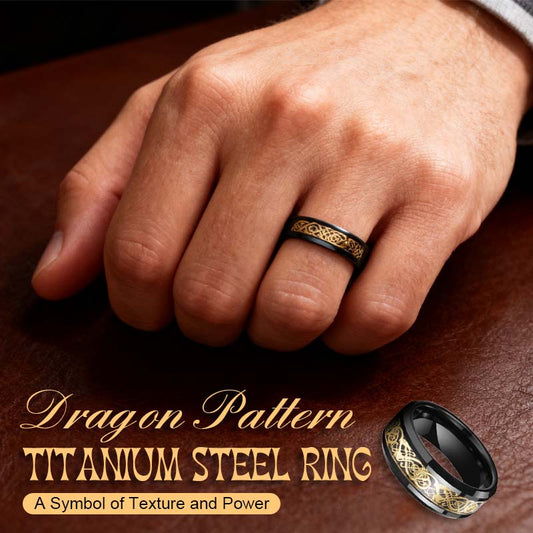 ✨Dragon Pattern Titanium Steel Ring｜A Symbol of Texture and Power✨
