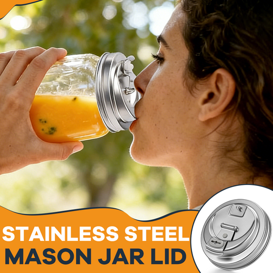 Stainless Steel Wide-mouth Mason Jar Lid 🥤🔩