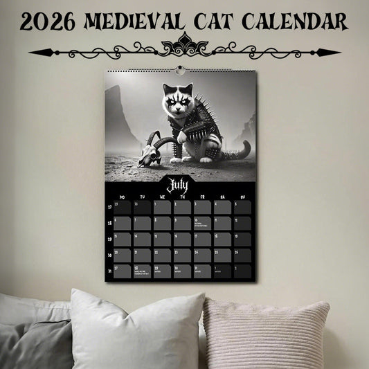 Medieval cats with crowns Calendar 2026—— A bold, characterful wall calendar for the coming year