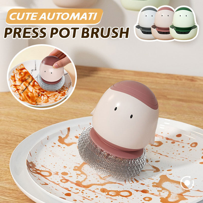 🍳 Cute Automatic Press Pot Brush
