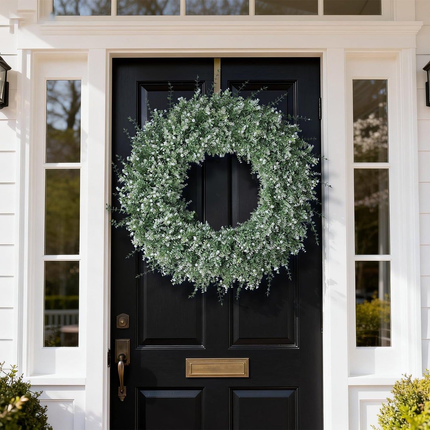Artificial Floral Door Wreath (Eucalyptus, Lavender, & Baby's Breath)