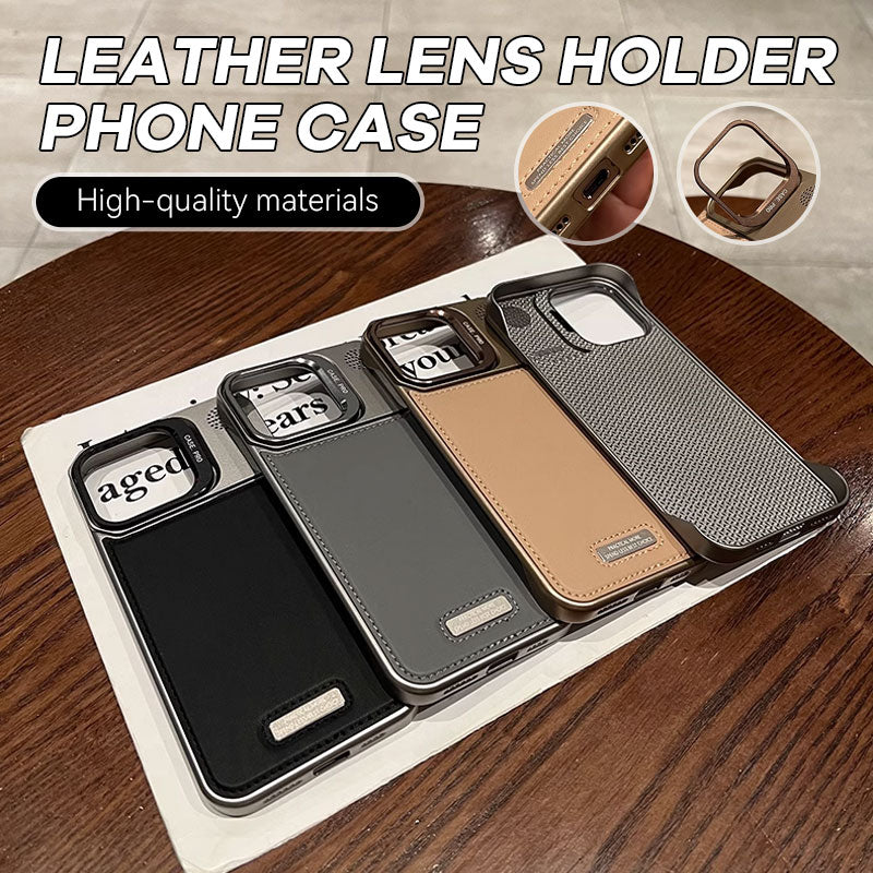 Leather Lens Holder Phone Case