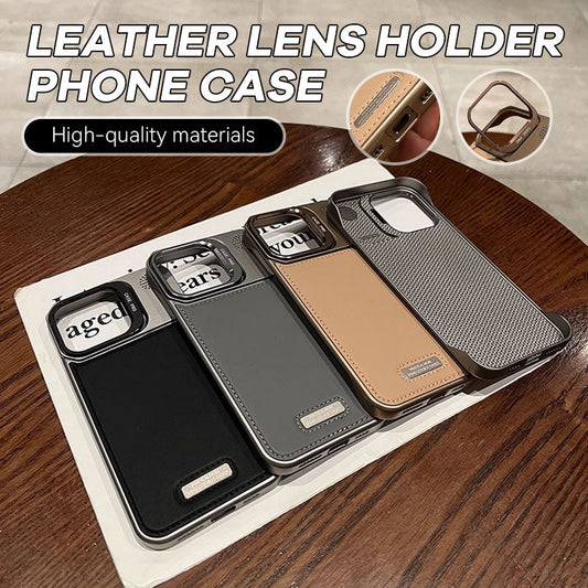 Leather Lens Holder Phone Case